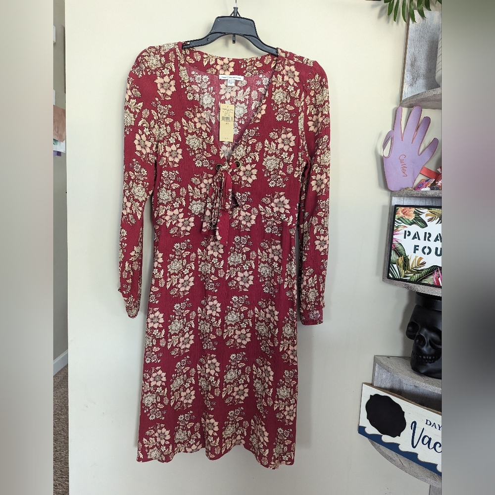 Burgundy floral AE dress